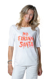 vincent.tulipano  tshirt viscosa bianca MI FARANNO SANTA