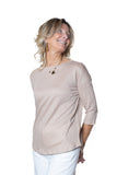 MAJESTIC FILATURES t-shirt  girocollo lino beige