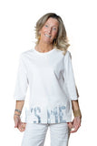 Tshirt in cotone bianca dipinta a mano IT'S ME bianco nero