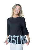 Tshirt in cotone nera dipinta a mano C'EST MOI