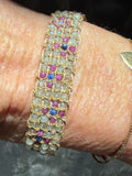 DAG GIOIELLI bracciale Jaipur Prenite, rubitormalina, lapis