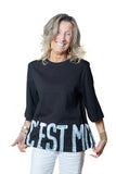 Tshirt in cotone nera dipinta a mano C'EST MOI