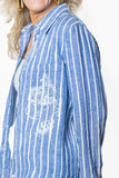 vincent.tulipano Camicia righe lino dipinta