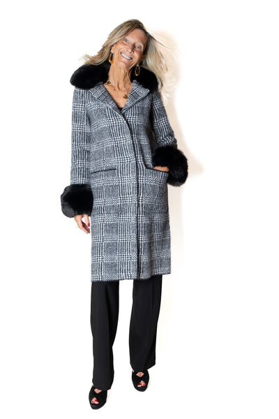 JOSEPH RIBKOFF 253900 Cappotto Jacquard a quadri