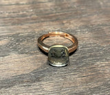Laboratorio Orafo  anello regolabile argento placcato oro, pietra sintetica