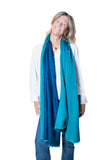FUSIONI  Pashmina Cachemire Blu Verde
