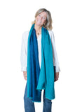 FUSIONI  Pashmina Cachemire Blu Verde