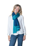 FUSIONI  Pashmina Cachemire Blu Verde