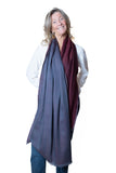 FUSIONI  Pashmina Cachemire Grigio Burgundy