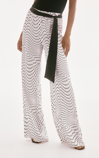 JOSEPH RIBKOFF pantalone bianco pois