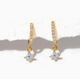 Girls crew Blue Blossom Love Dangle Hoops