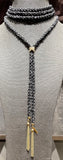 PF MILANOJEWELS  Collana TRES CHIC  seta Antracite con argento brunito