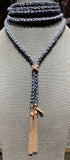 PF MILANOJEWELS  Collana TRES CHIC  seta Jeans con argento brunito