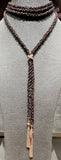 PF MILANOJEWELS  Collana TRES CHIC  seta Marrone con argento brunito