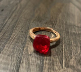 Laboratorio Orafo  anello regolabile argento placcato oro, pietra sintetica