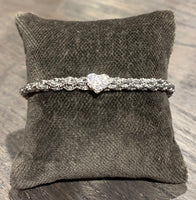 Pf milanojewels bracciale regolabile très chic  seta soft gray con argento