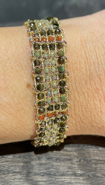 DAG GIOIELLI bracciale Jaipur granato verde, tormalina verde