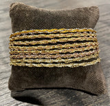 Pf milanojewels bracciale regolabile très chic a 8 fili, seta argento, argento placcato oro rosa