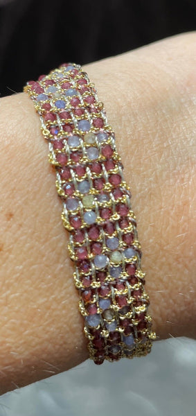 DAG GIOIELLI bracciale Jaipur Granato, Tanzanite, Granato verde