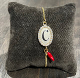 Pf milanojewels bracciale iniziale argento , placcato oro