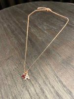 VERSARI collana iniziale pavé, zircone rosso