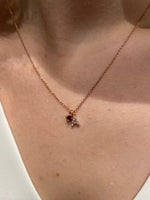 VERSARI collana iniziale pavé, zircone rosso