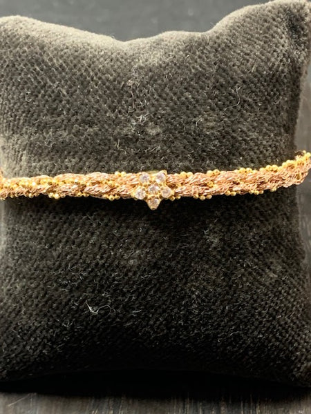 Pf milanojewels bracciale regolabile très chic seta rosé, argento pl. oro giallo