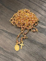 Pfmilanojewels rosario  130 cm cristalli metal rosè, argento placcato oro giallo