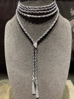 PF MILANOJEWELS  Collana très chic slim  seta grigio antracite