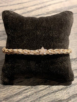 Pf milanojewels bracciale regolabile très chic seta corda, argento placcato oro rosa