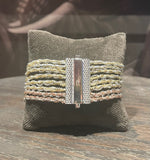 Pf milanojewels bracciale regolabile très chic a 8 fili, seta argento, argento placcato oro rosa