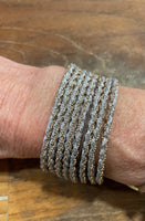 Pf milanojewels bracciale regolabile très chic a 8 fili, seta argento, argento placcato oro rosa